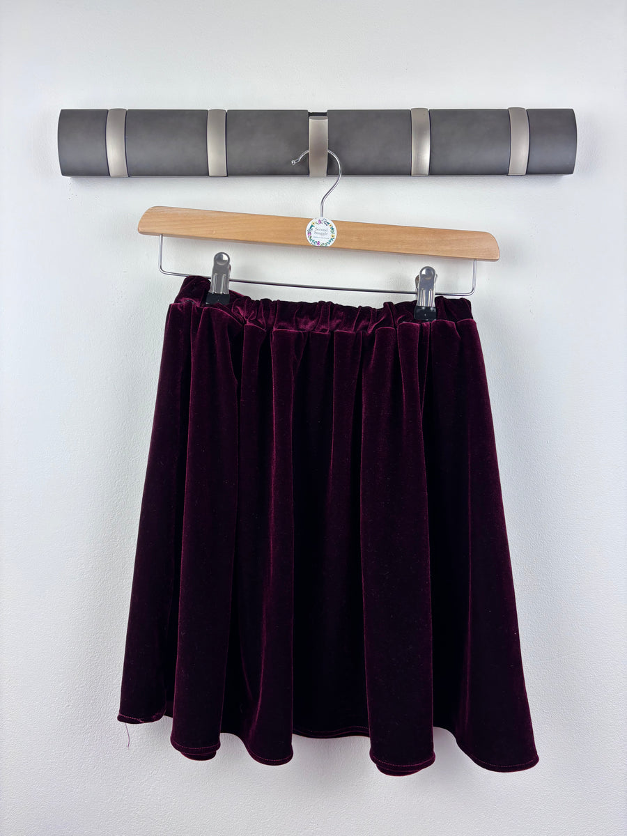 American Apparel Small Burgundy Velvet Skirt 8-10 Years-Skirts-Second Snuggle Preloved