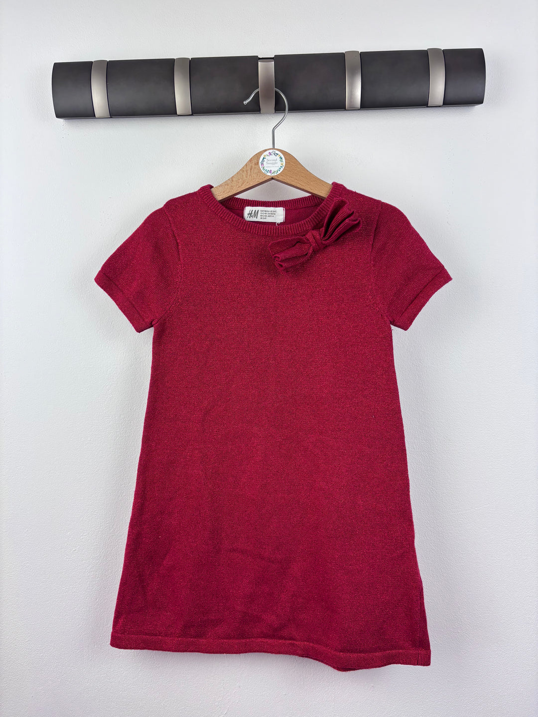H&M Red Bow Dress 2-4 Years-Dresses-Second Snuggle Preloved