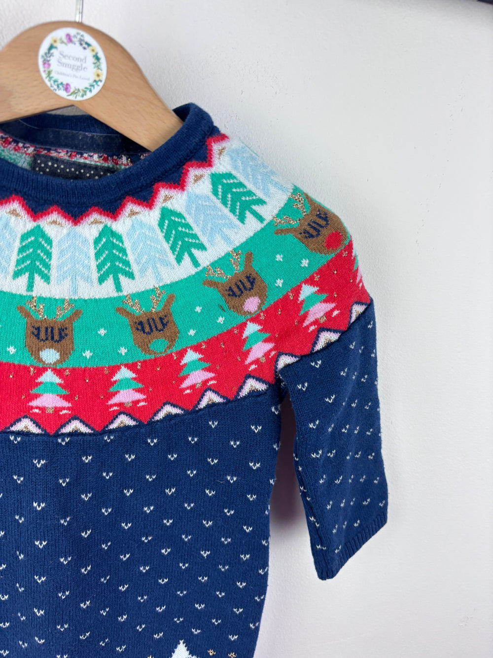 Tu Christmas Knit Dress 9-12 Months-Dresses-Second Snuggle Preloved