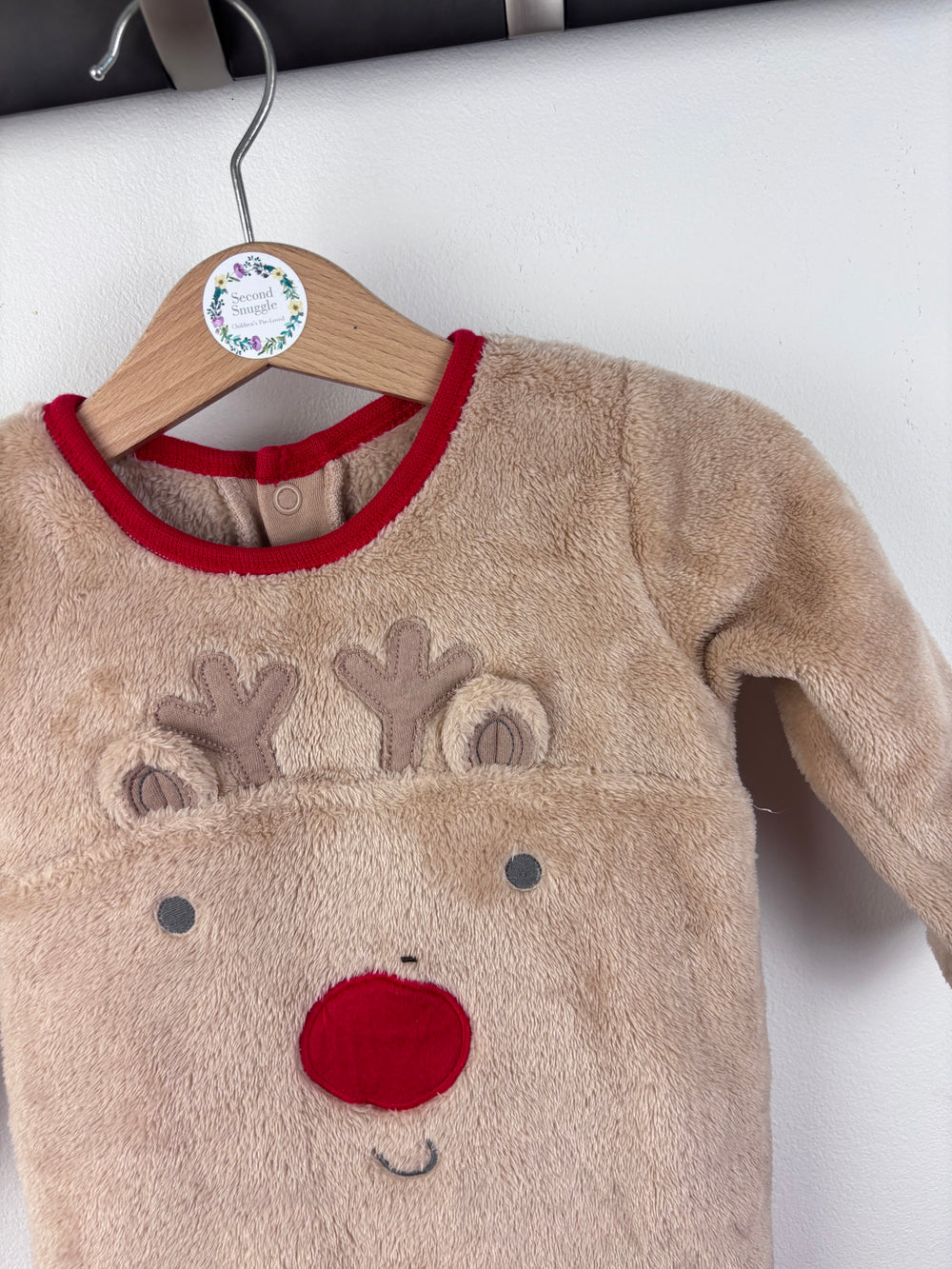 Nutmeg Reindeer Onesie 6-9 Months-Sleepsuits-Second Snuggle Preloved
