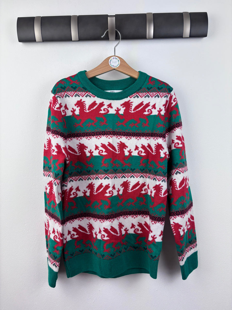 M&S Welsh Dragon Jumper 9-10 Years-Jumpers-Second Snuggle Preloved