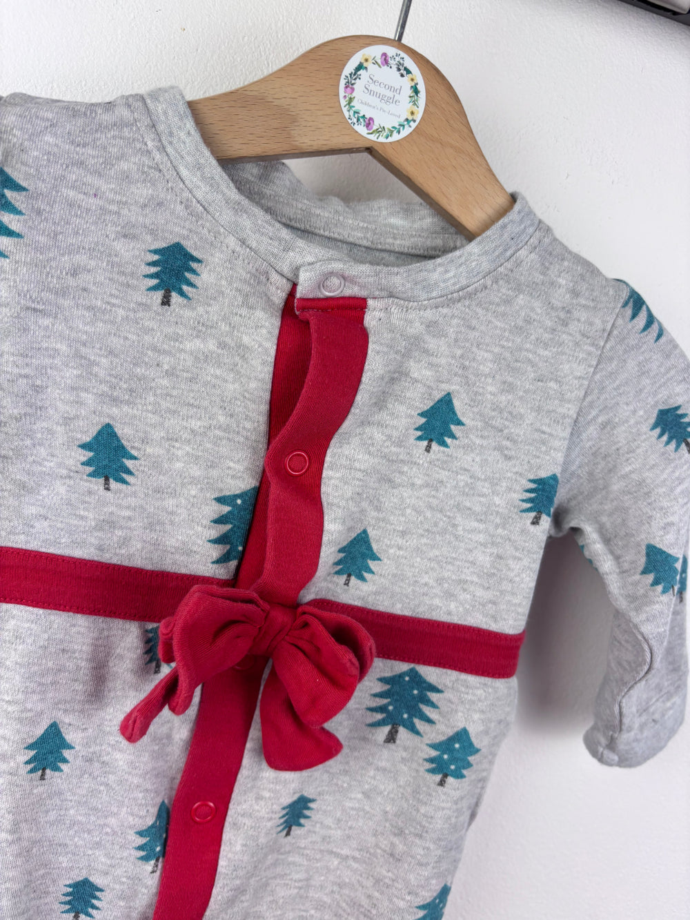 M&S Christmas Present Sleepsuit 3-6 Months-Rompers-Second Snuggle Preloved
