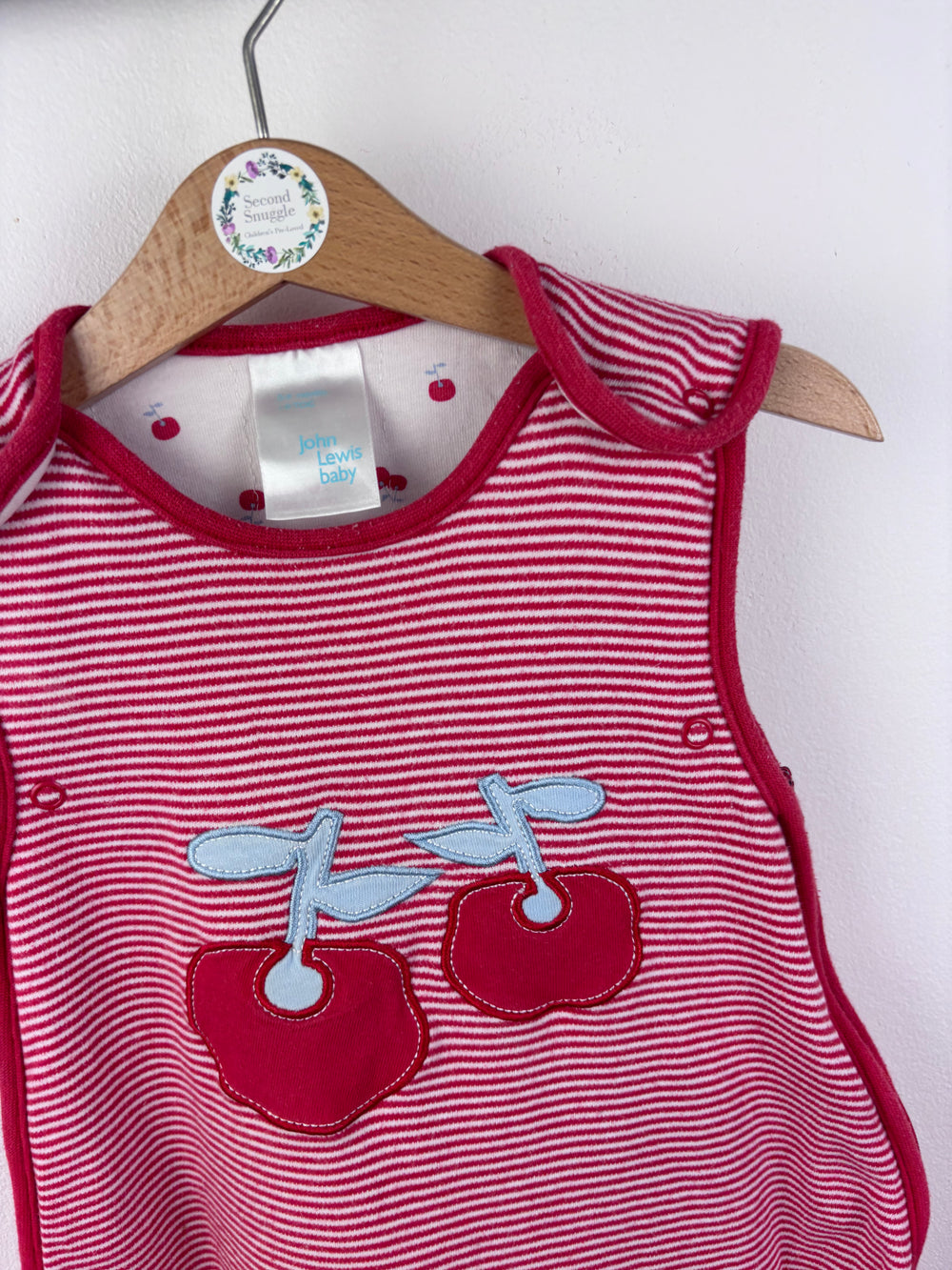 John Lewis Red Stripe Sleeping Bag 0-6 Months 1 Tog-Sleeping Bags-Second Snuggle Preloved