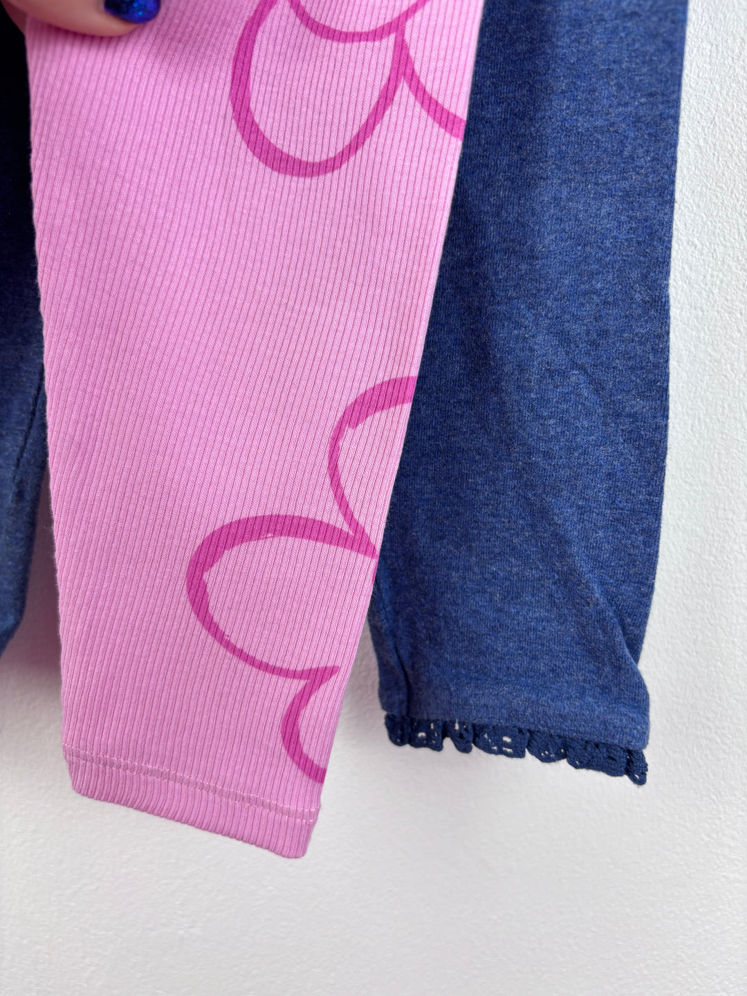 Next Pink Flower Leggings 12-18 Months-Leggings-Second Snuggle Preloved