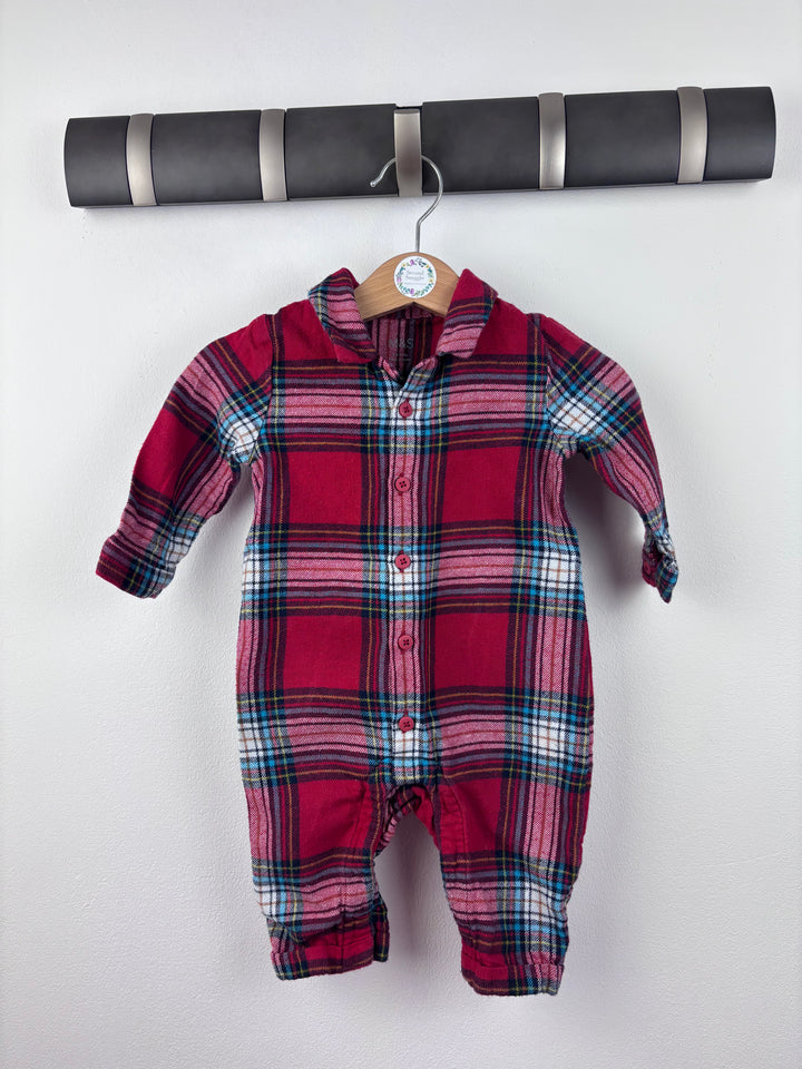 M&S Check Romper 3-6 Months-Rompers-Second Snuggle Preloved