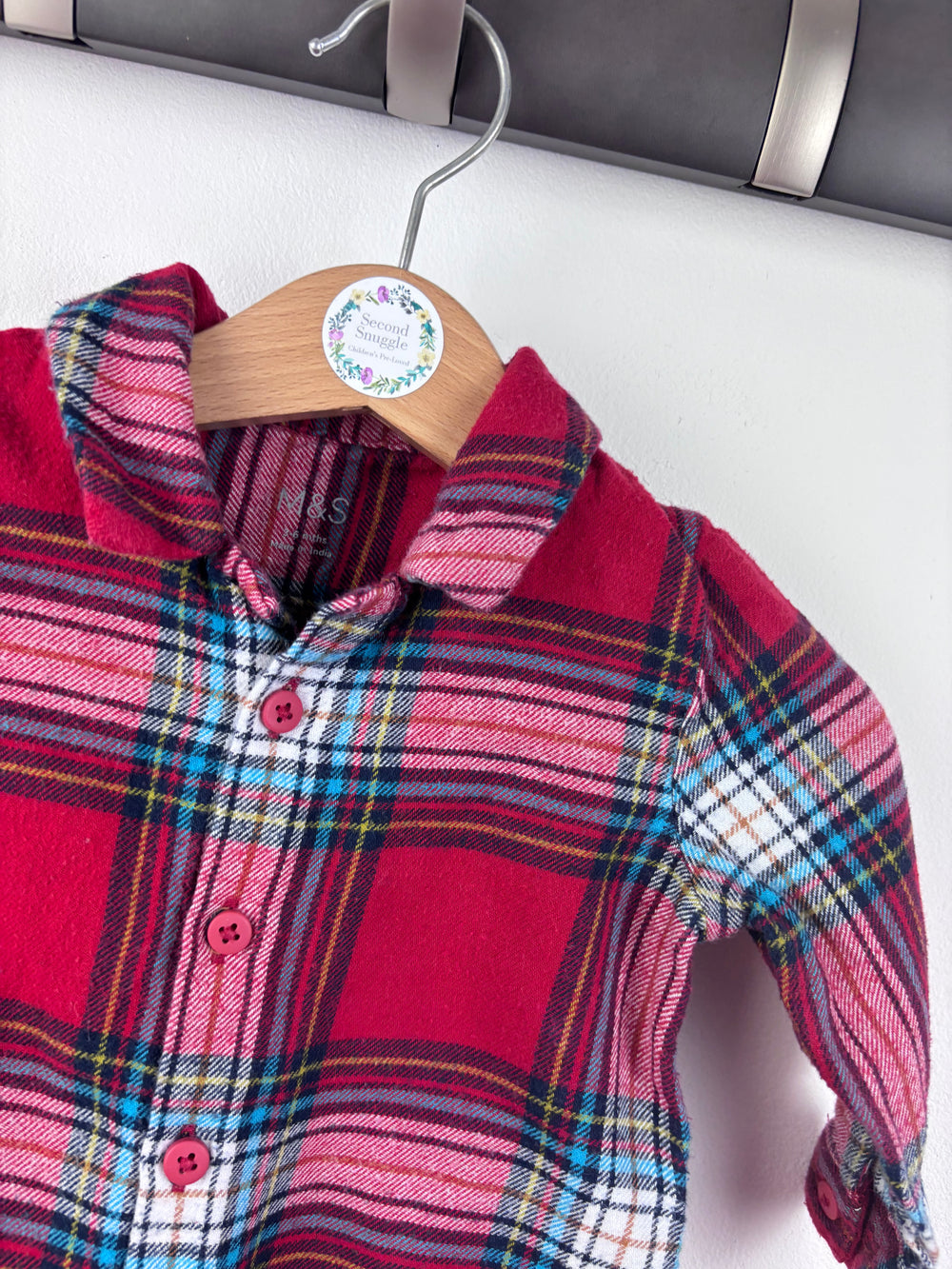 M&S Check Romper 3-6 Months-Rompers-Second Snuggle Preloved
