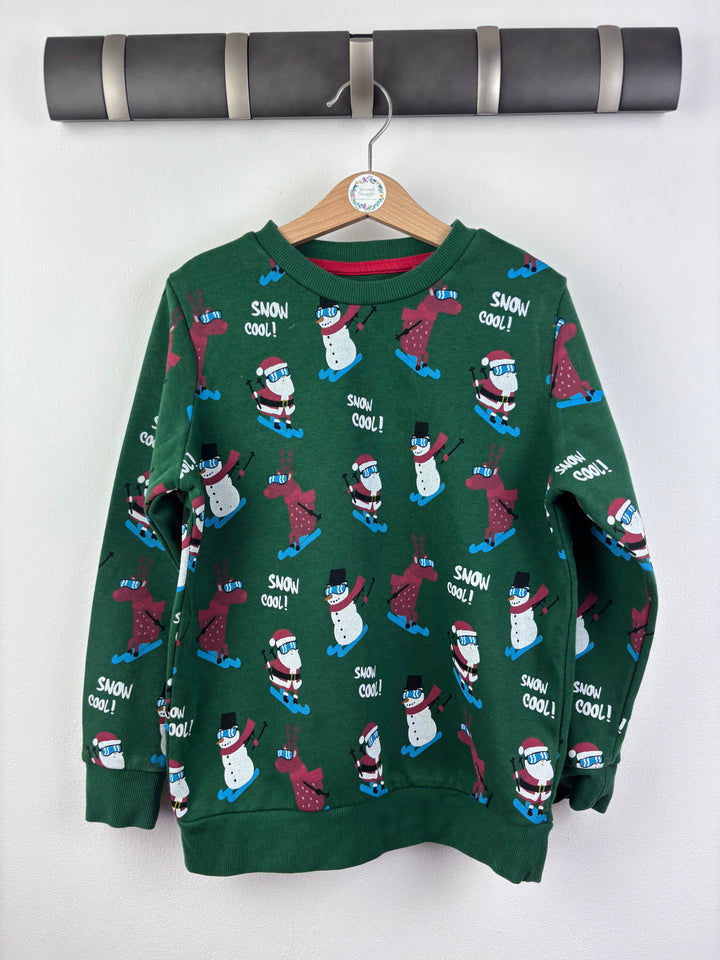 Next Green Christmas Jumper 7 Years-Jumpers-Second Snuggle Preloved