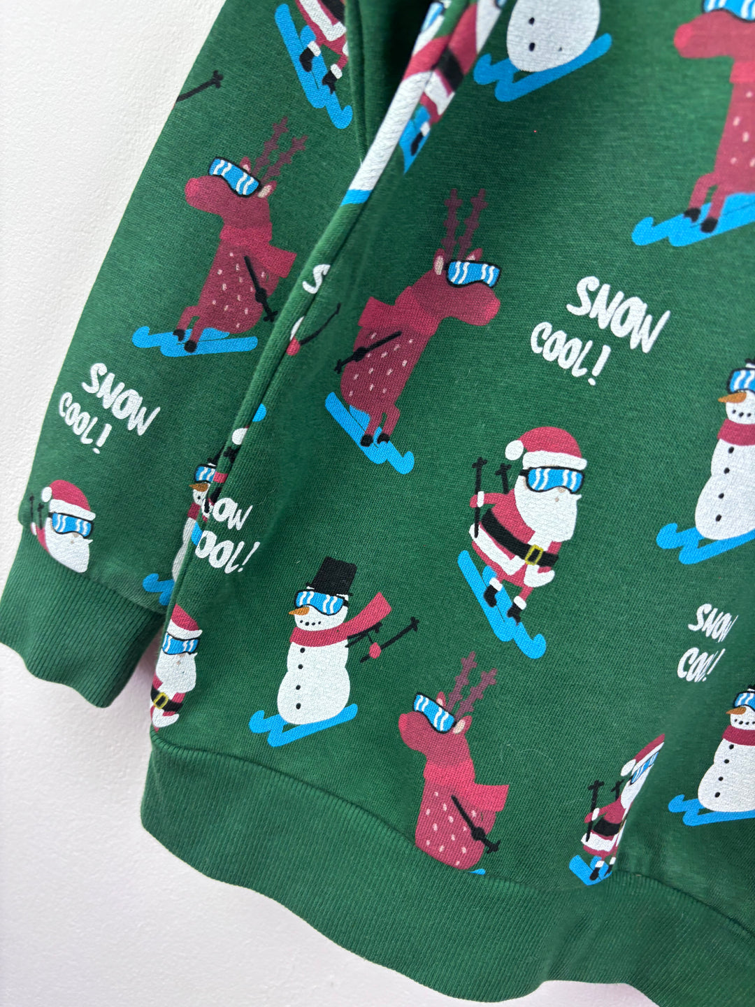 Next Green Christmas Jumper 7 Years-Jumpers-Second Snuggle Preloved