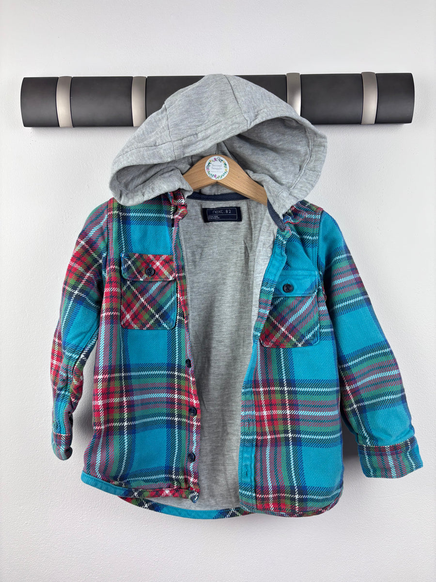 Next Hooded Checked Shirt 2-3 Years-Jackets-Second Snuggle Preloved