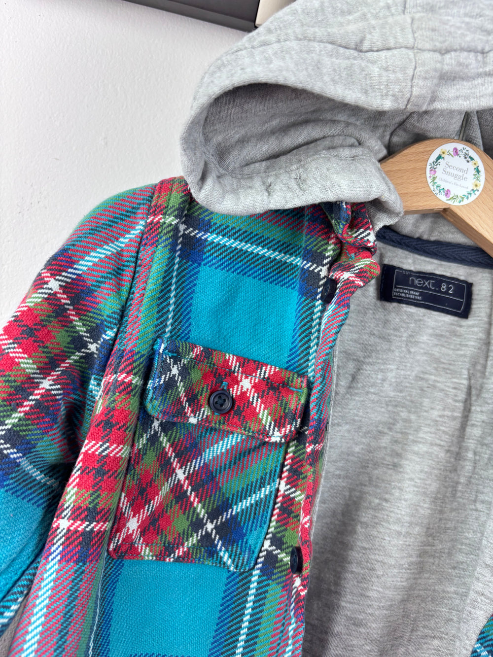 Next Hooded Checked Shirt 2-3 Years-Jackets-Second Snuggle Preloved