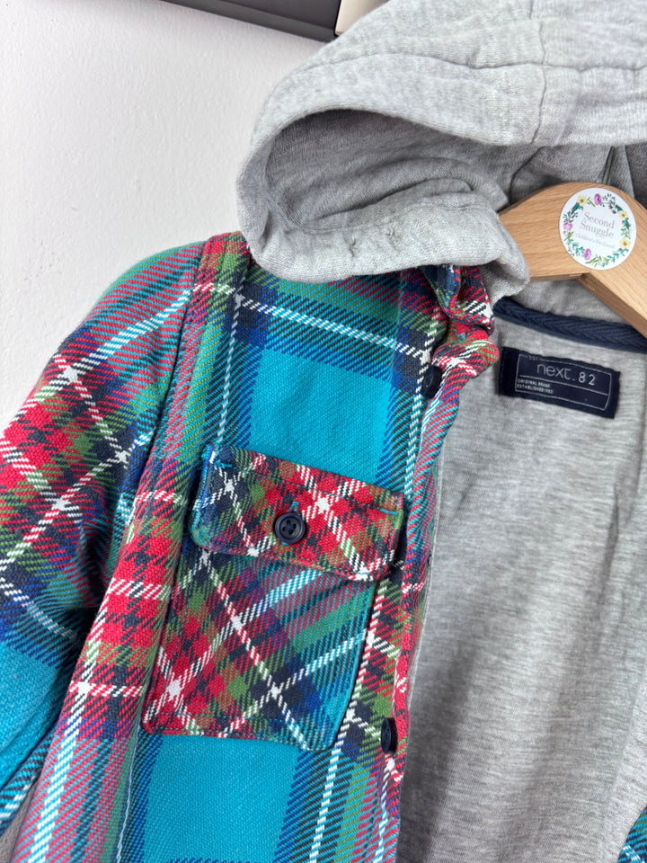 Next Hooded Checked Shirt 2-3 Years-Jackets-Second Snuggle Preloved