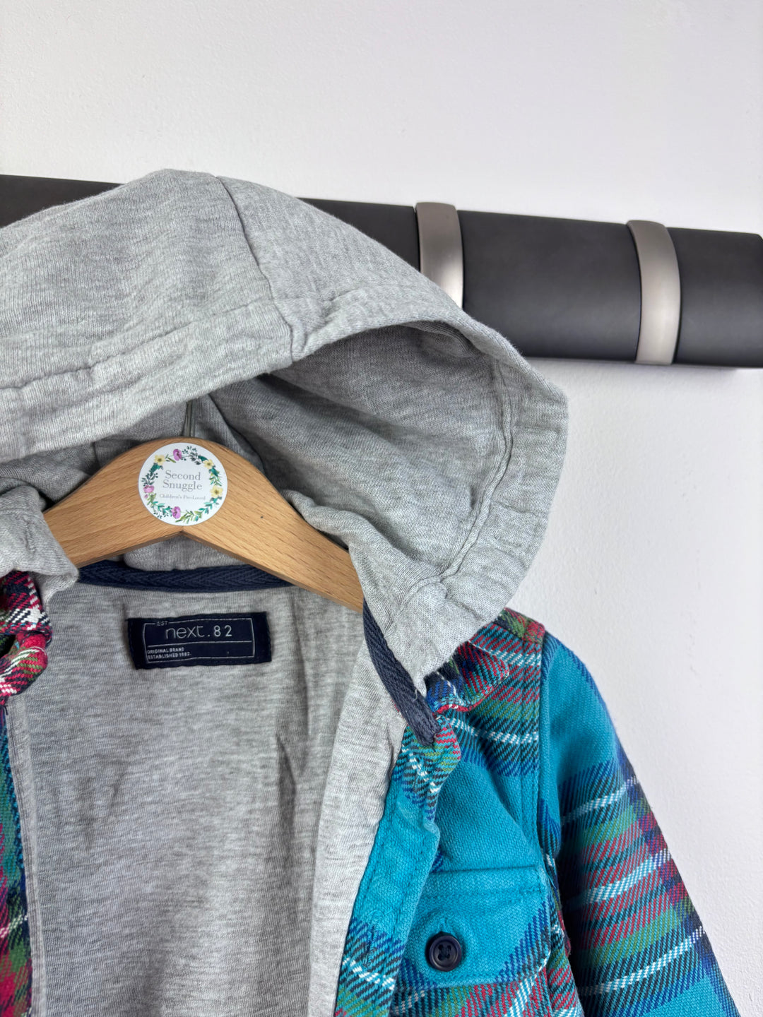 Next Hooded Checked Shirt 2-3 Years-Jackets-Second Snuggle Preloved