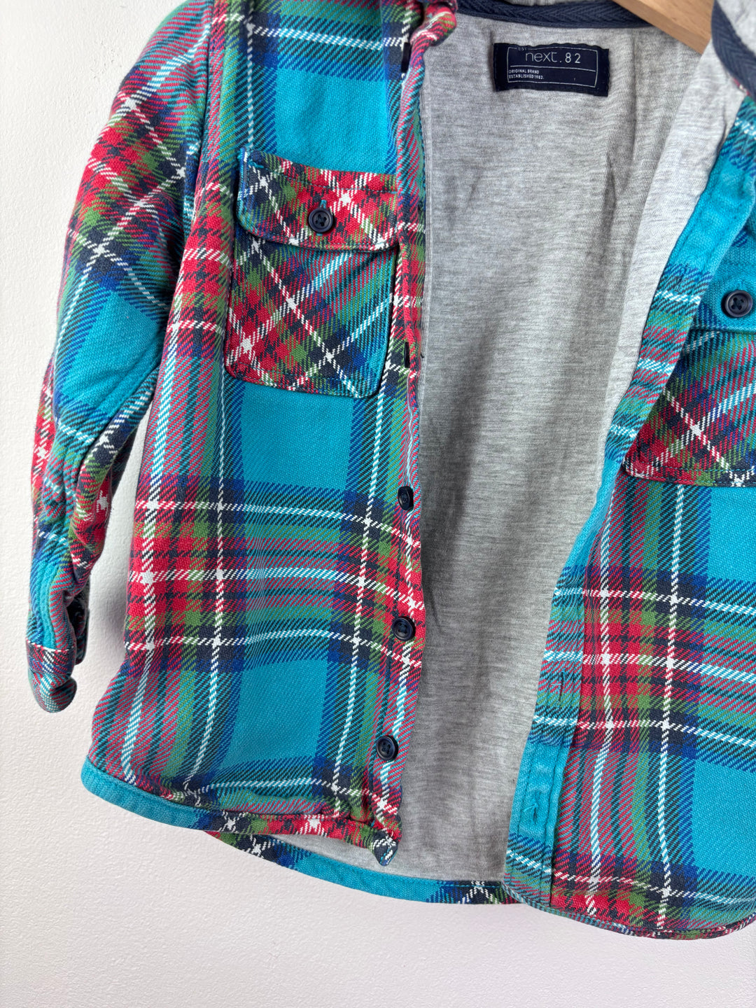 Next Hooded Checked Shirt 2-3 Years-Jackets-Second Snuggle Preloved