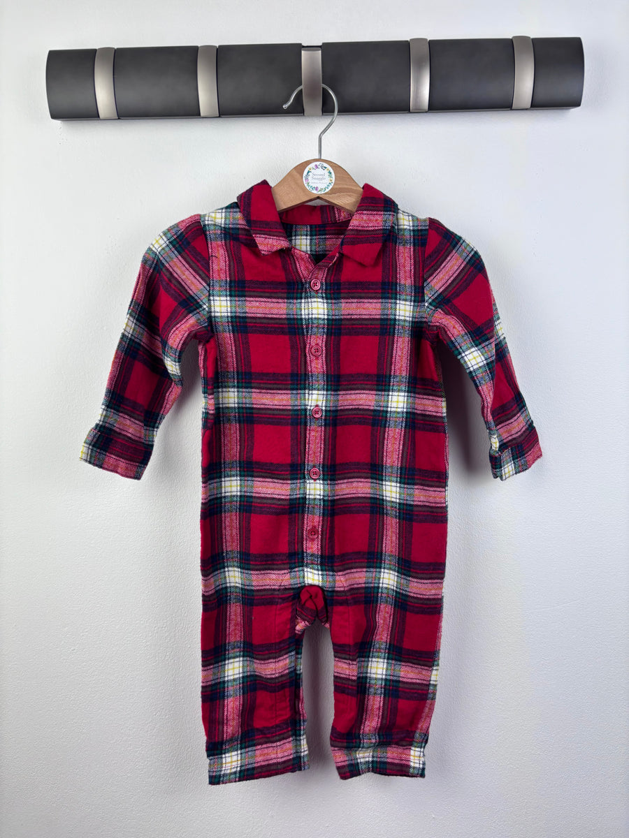 M&S Tartan Romper 6-9 Months-Rompers-Second Snuggle Preloved