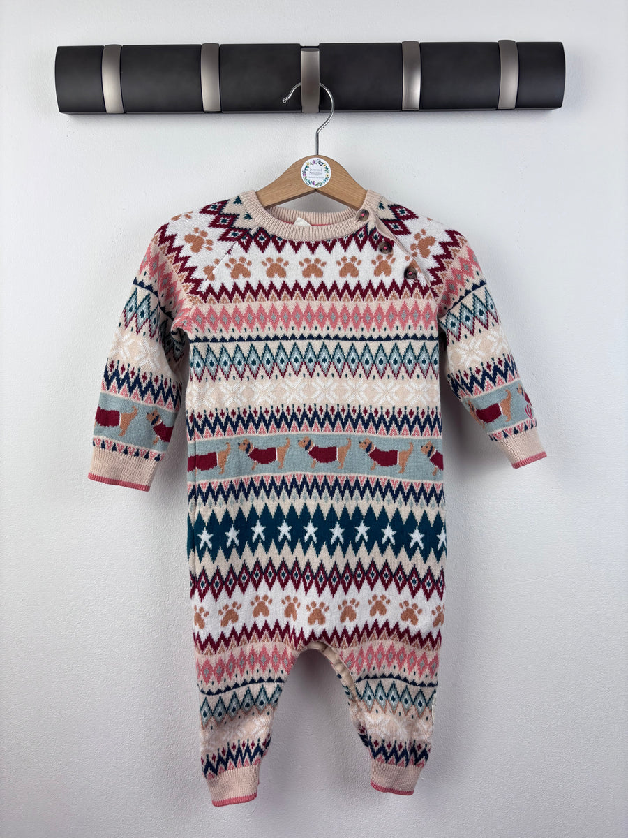 Fat Face Fair Isle Romper 6-9 Months-Rompers-Second Snuggle Preloved