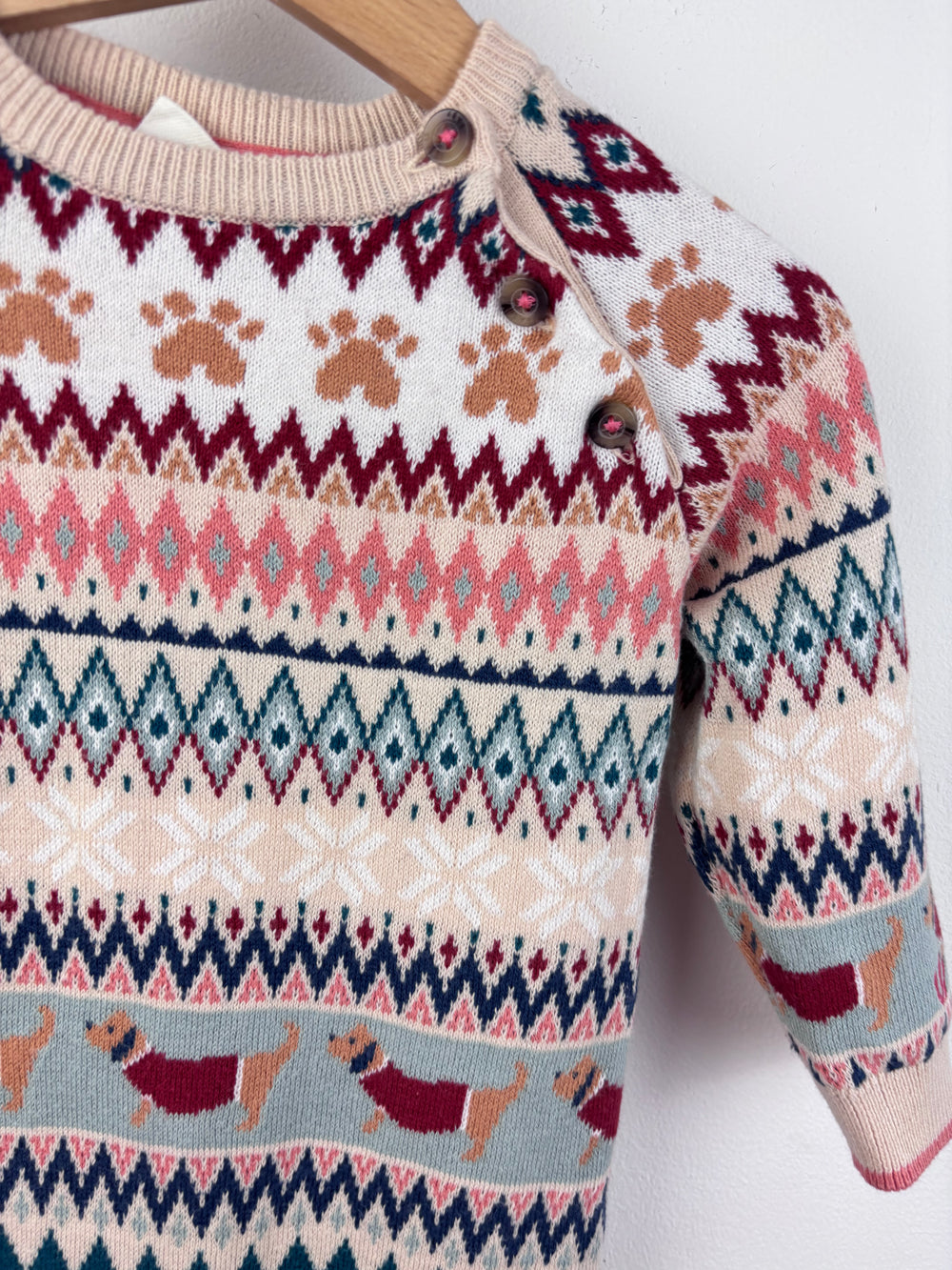 Fat Face Fair Isle Romper 6-9 Months-Rompers-Second Snuggle Preloved