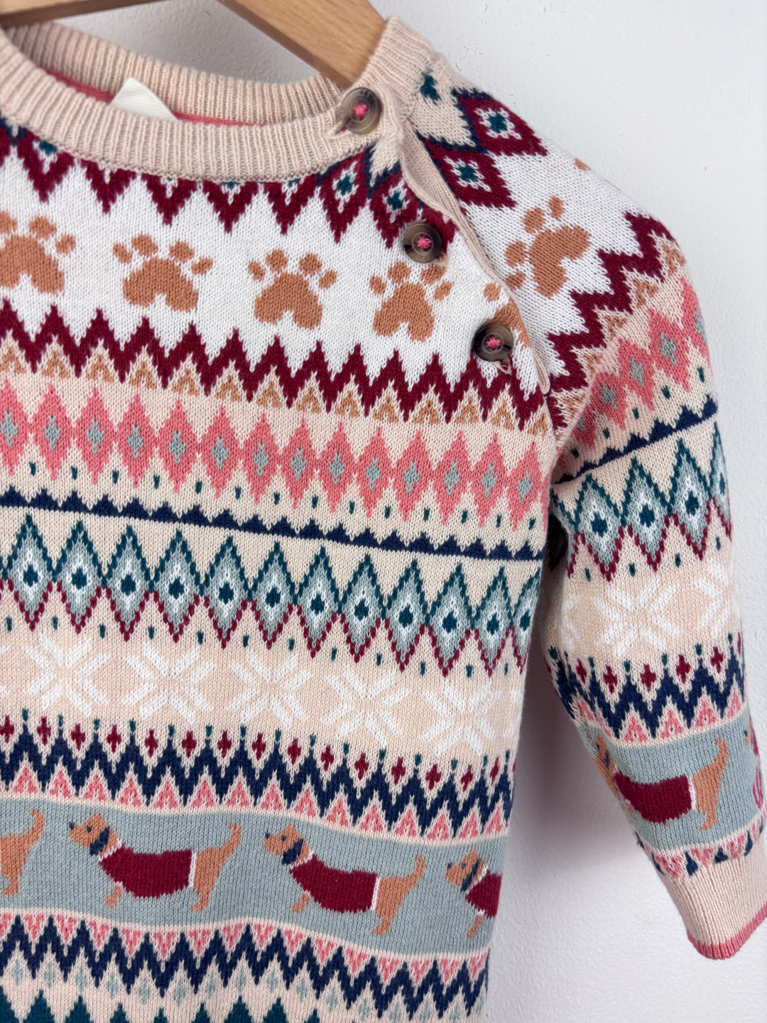Fat Face Fair Isle Romper 6-9 Months-Rompers-Second Snuggle Preloved