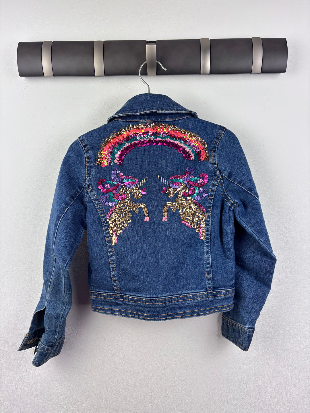 Monsoon Sequin Denim Jacket 5-6 Years