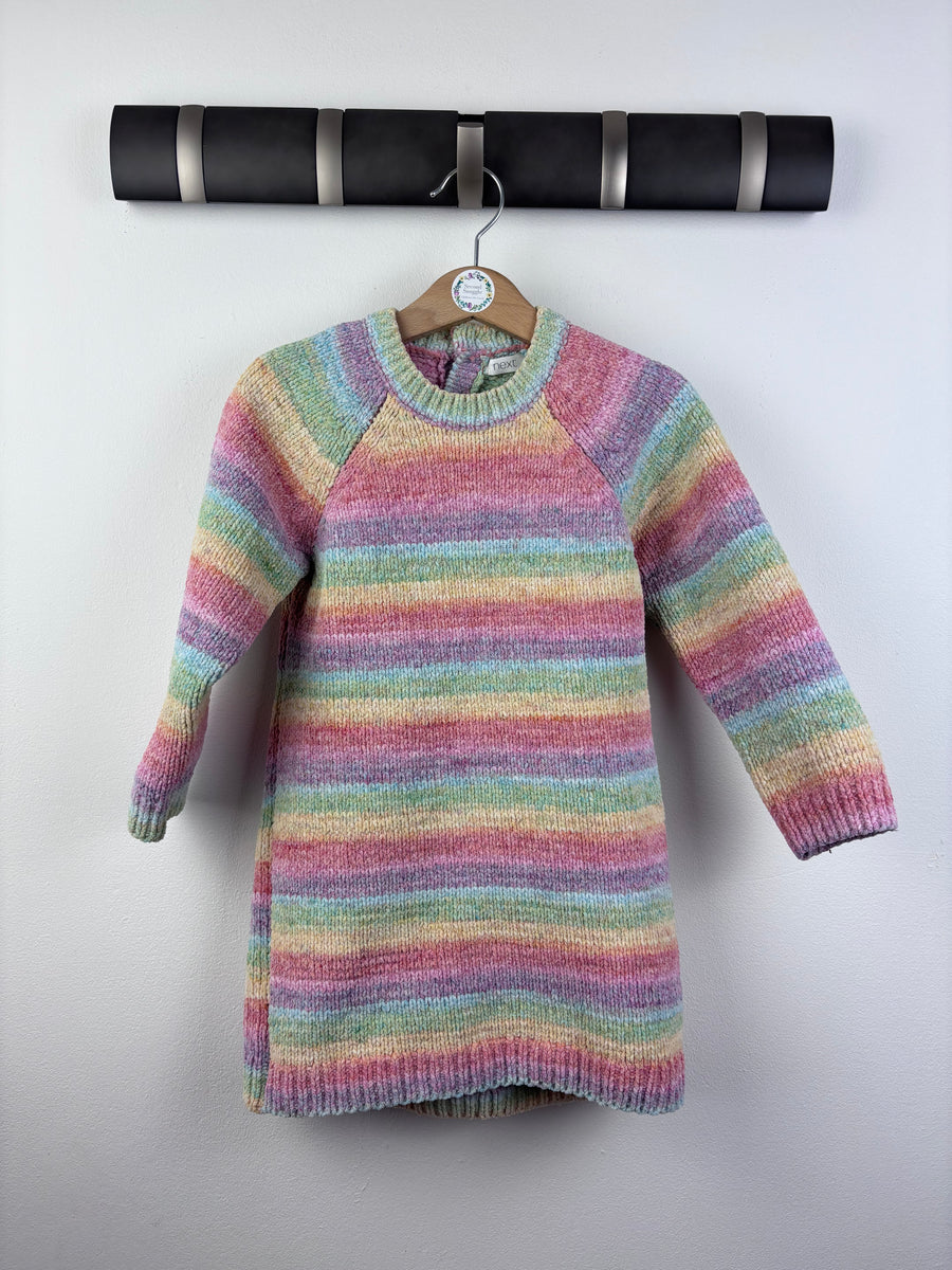Next Rainbow Knitted Dress 3-4 Years-Dresses-Second Snuggle Preloved