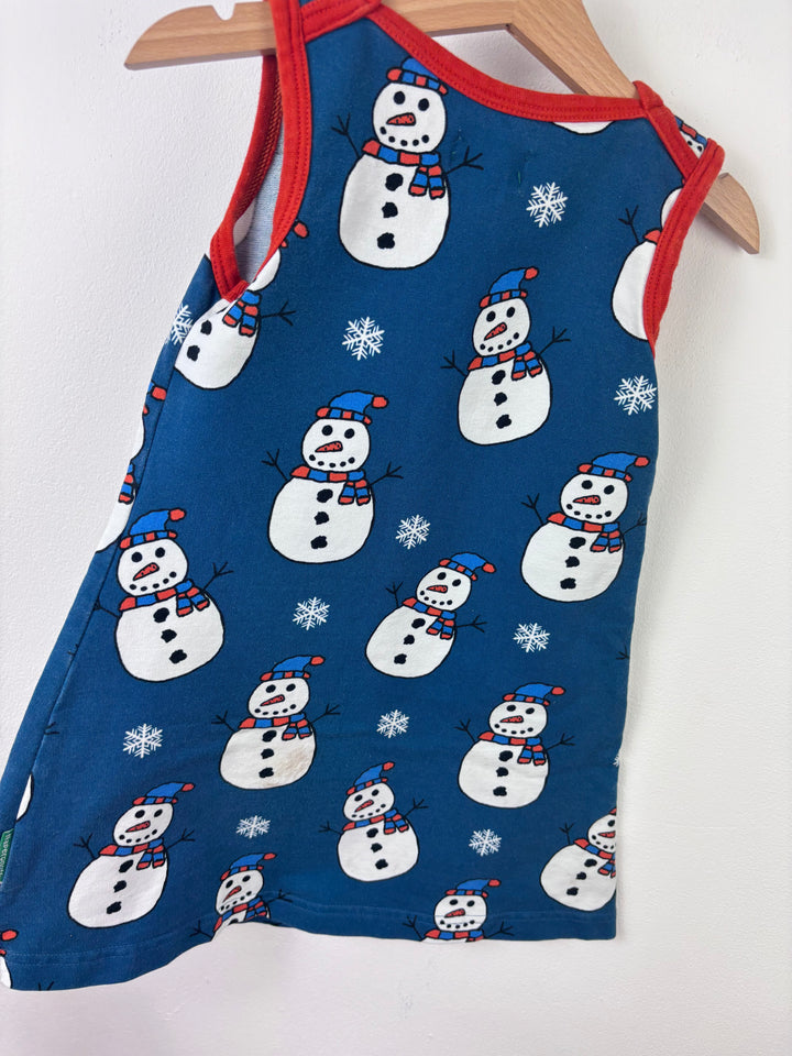 Naperonuttu Snowman Dress 98/104 (3-4 Years)-Dresses-Second Snuggle Preloved