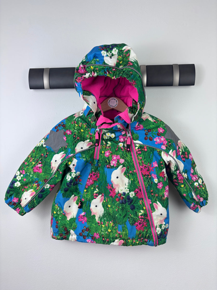 Molo Bunny Print Hooded Jacket 86 (12-18 Months)-Coats-Second Snuggle Preloved