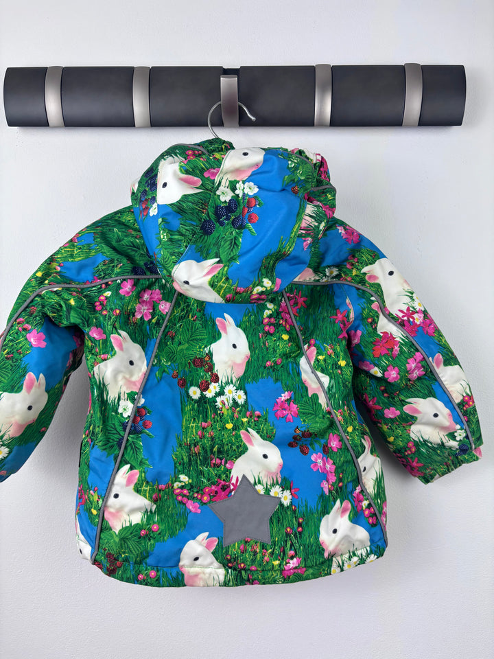 Molo Bunny Print Hooded Jacket 86 (12-18 Months)-Coats-Second Snuggle Preloved