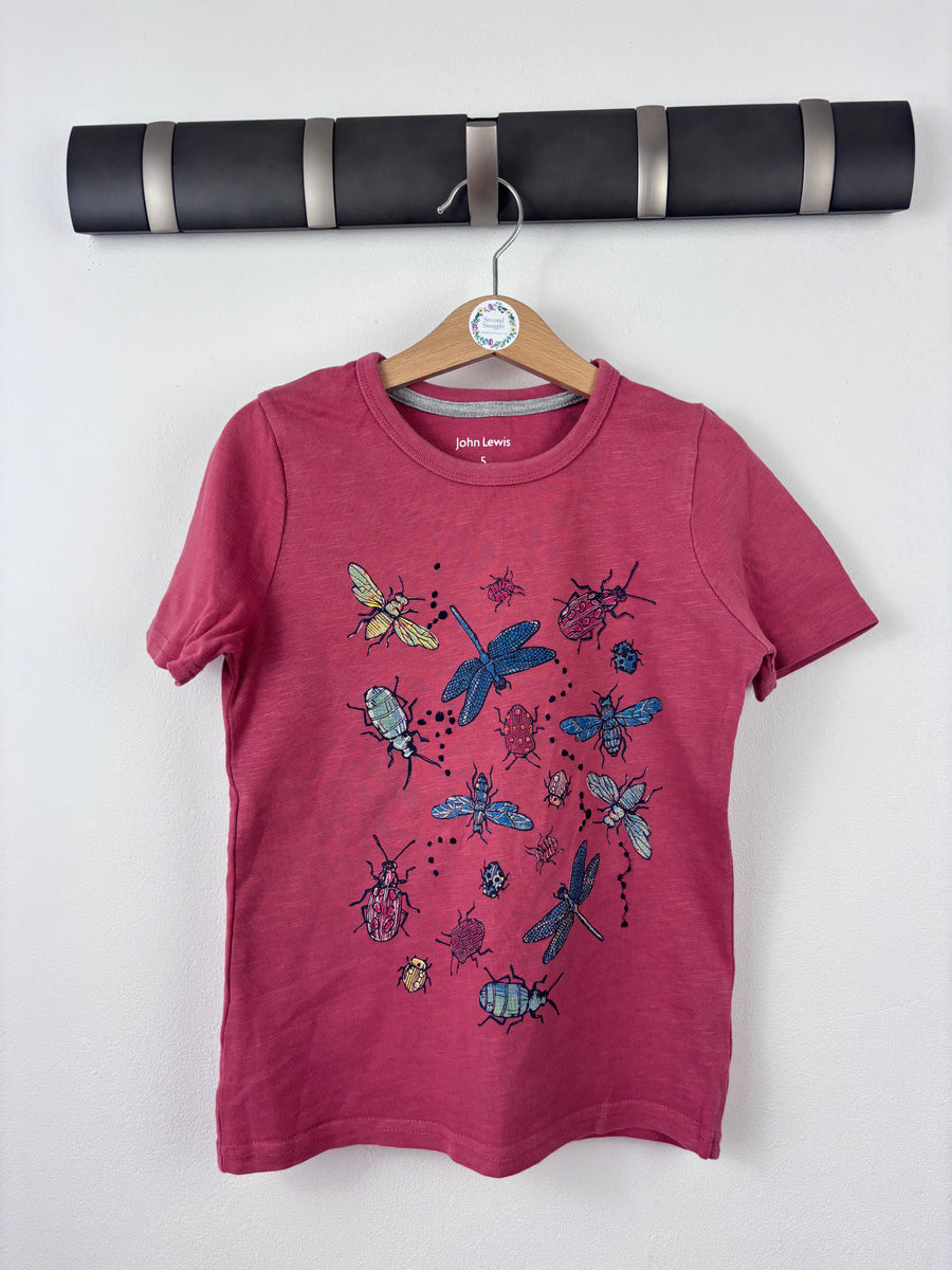 John Lewis Bug Print T Shirt 5 Years-Tops-Second Snuggle Preloved