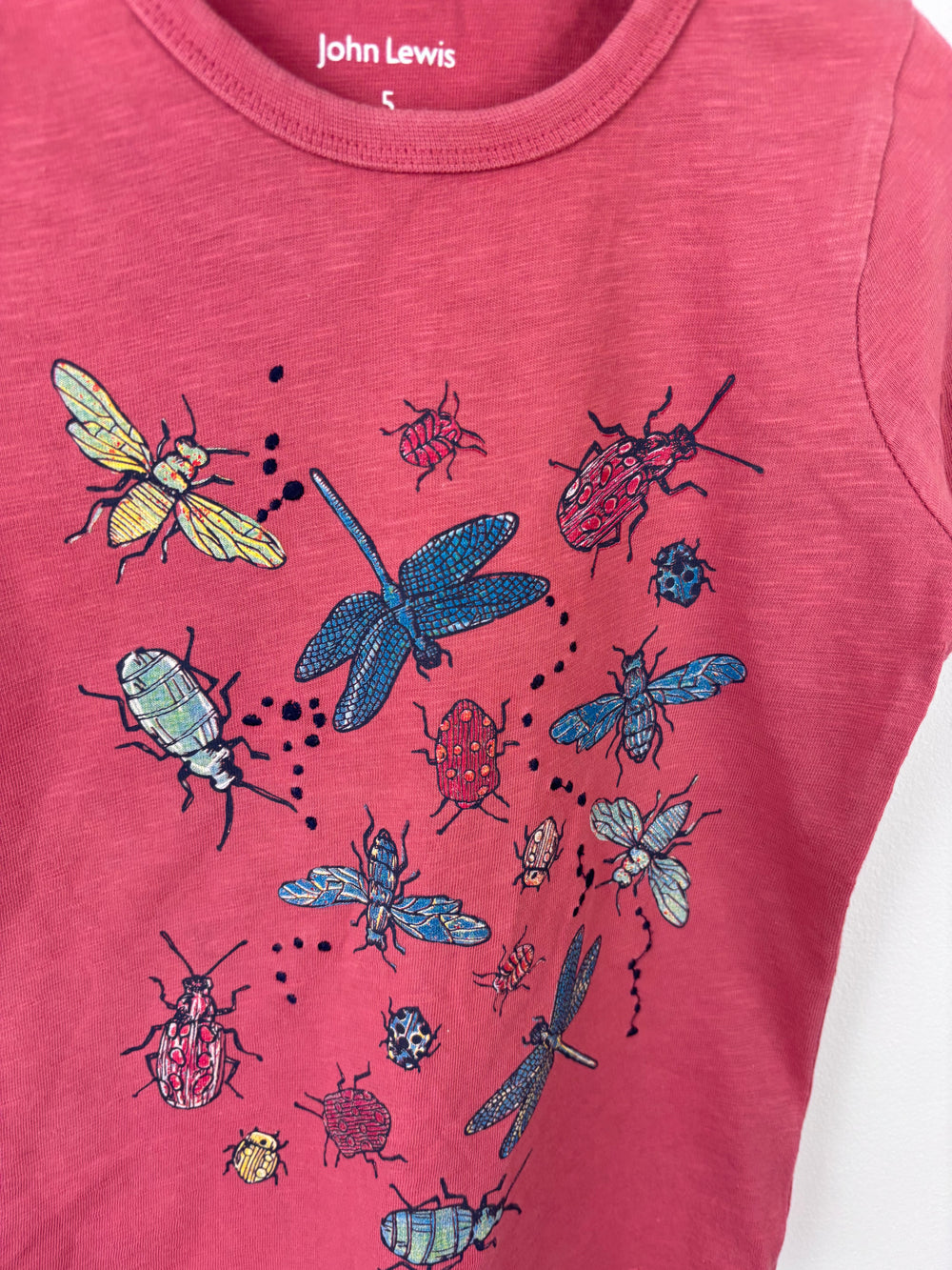 John Lewis Bug Print T Shirt 5 Years-Tops-Second Snuggle Preloved