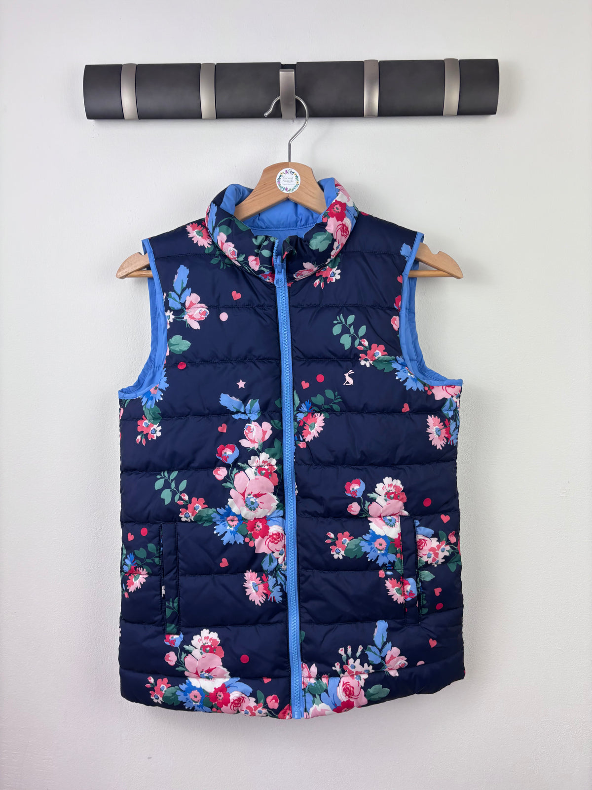 Joules Reversible Navy Floral Gilet 11-12 Years-Gilets-Second Snuggle Preloved