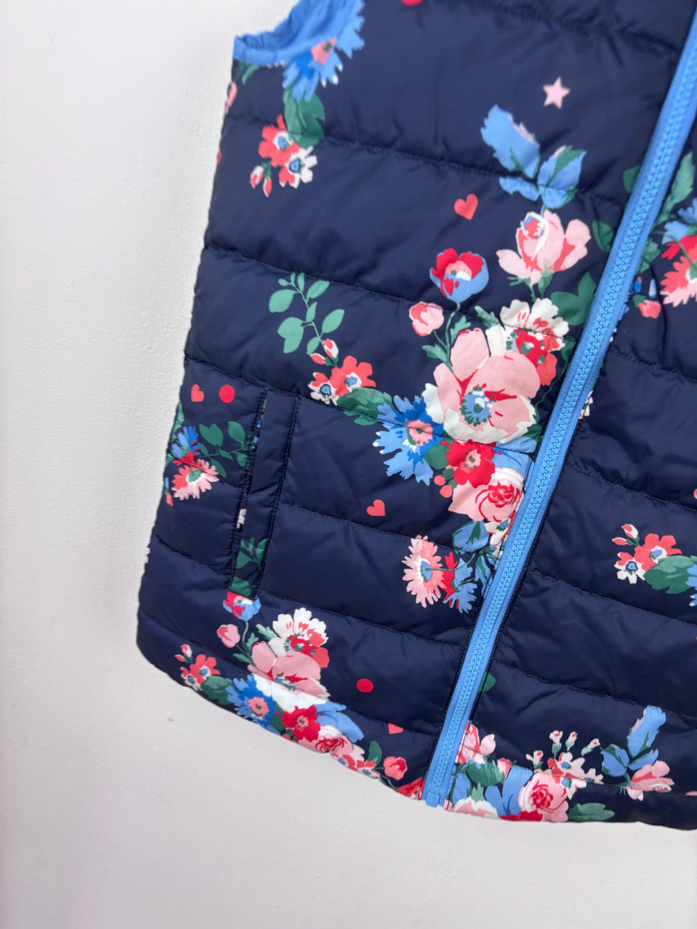 Joules Reversible Navy Floral Gilet 11-12 Years-Gilets-Second Snuggle Preloved