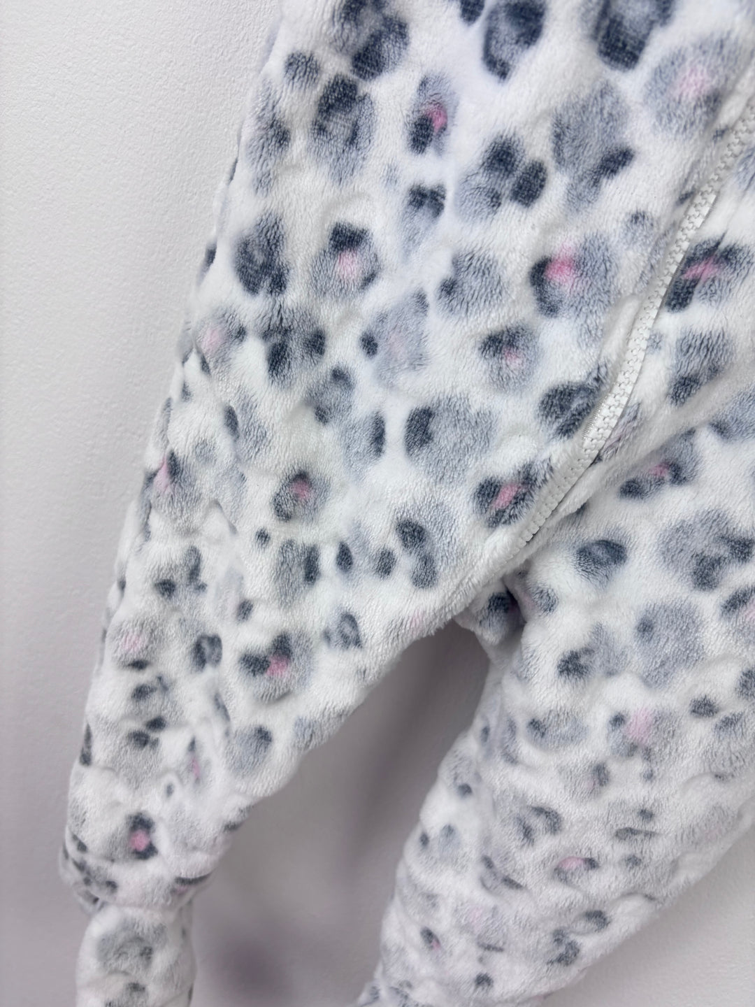Next Leopard Fleece Sleepsuit 6-9 Months-Sleepsuits-Second Snuggle Preloved