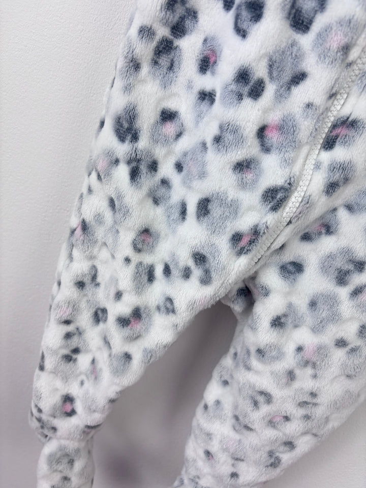Next Leopard Fleece Sleepsuit 6-9 Months-Sleepsuits-Second Snuggle Preloved