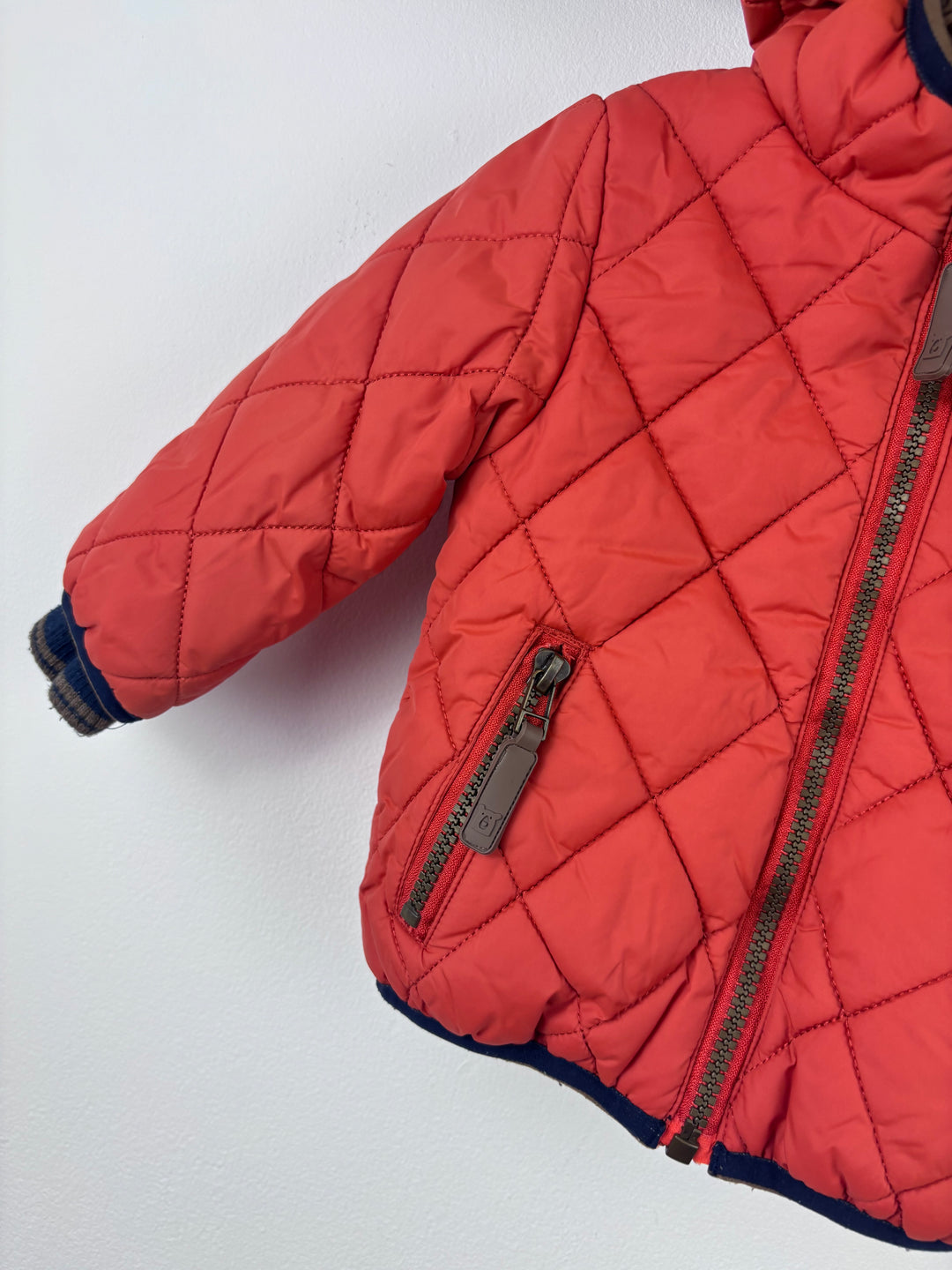 M&S Orange Quilted Jacket 6-9 Months