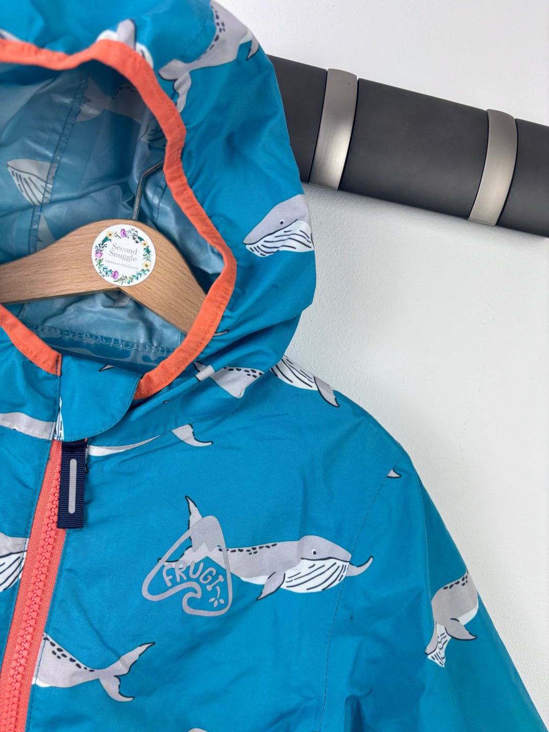 Frugi Blue Whale Raincoat 2-3 Years-Coats-Second Snuggle Preloved