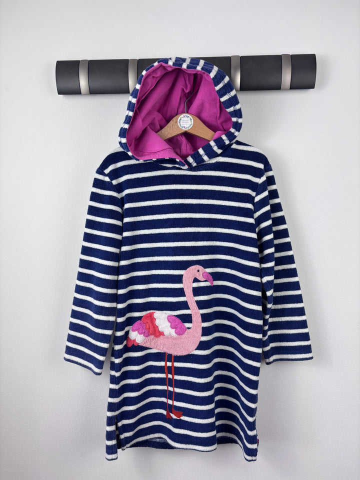 Mini Boden Striped Flamingo Towel 6-7 Years