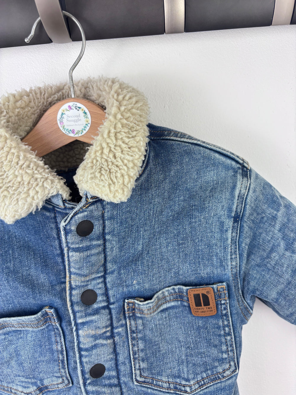 Next Denim Jacket with Borg Collar 12-18 Months - PLAY-Jackets-Second Snuggle Preloved