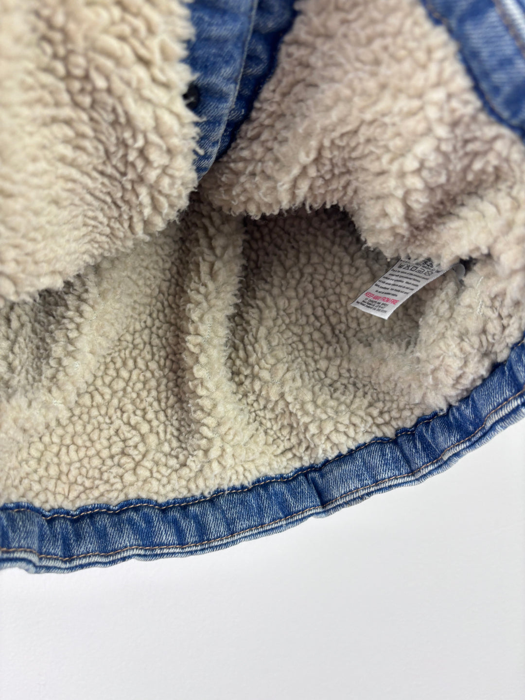 Next Denim Jacket with Borg Collar 12-18 Months - PLAY-Jackets-Second Snuggle Preloved