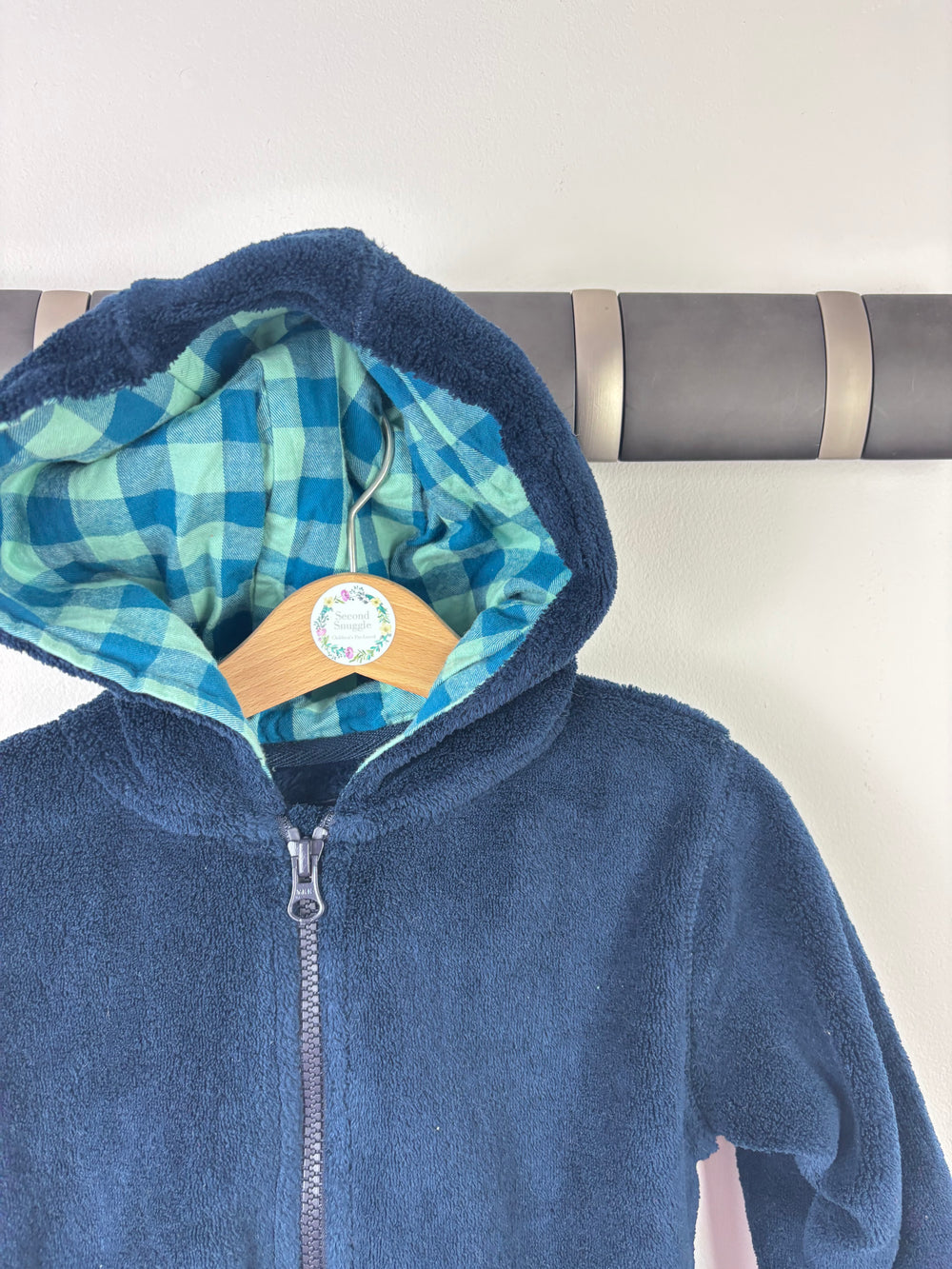 Next Navy Towelling Zip Hoodie 2-3 Years-Hoodies-Second Snuggle Preloved