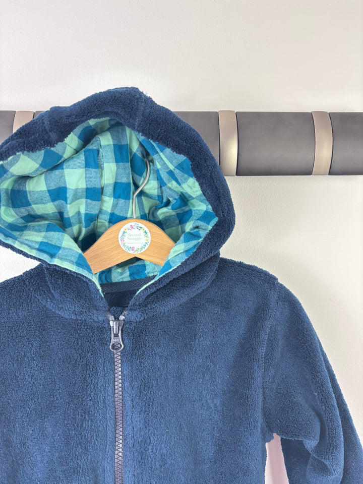 Next Navy Towelling Zip Hoodie 2-3 Years-Hoodies-Second Snuggle Preloved