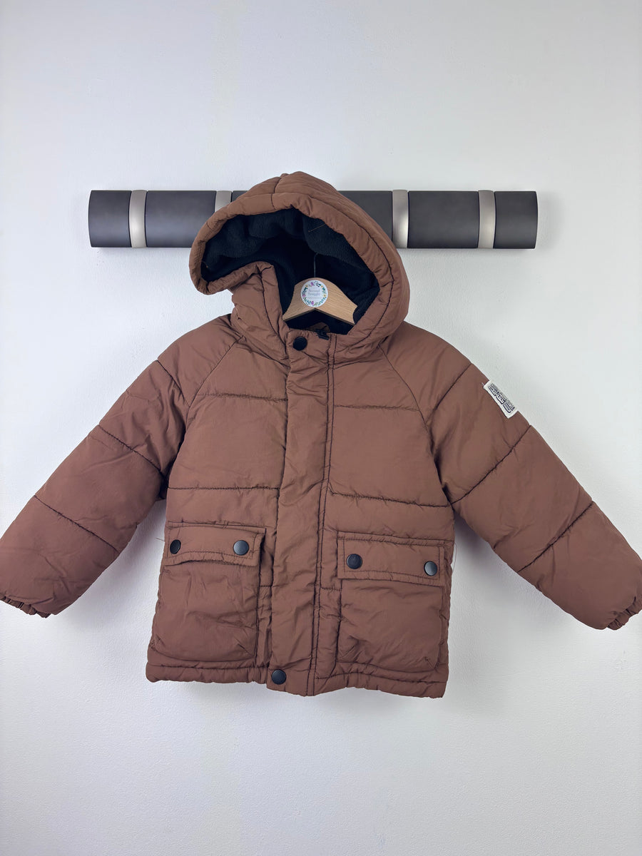 Fred & Flo Brown Padded Coat 2-3 Years-Coats-Second Snuggle Preloved