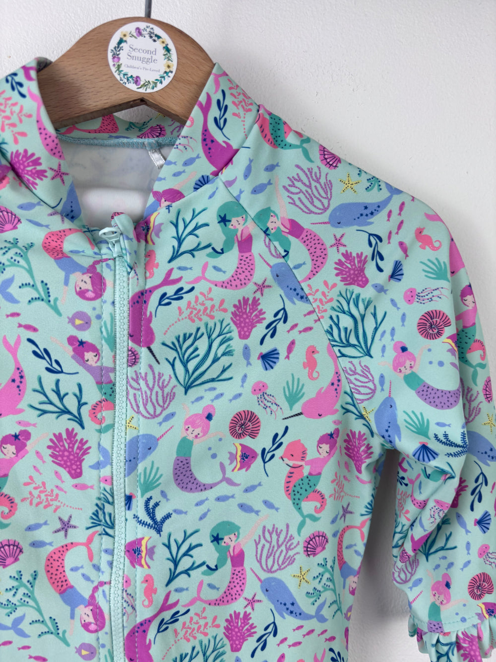 Mothercare Mermaid Print Sun Safe Swimsuit 4-5 Years-Swimming-Second Snuggle Preloved