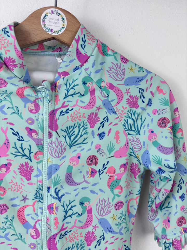 Mothercare Mermaid Print Sun Safe Swimsuit 4-5 Years-Swimming-Second Snuggle Preloved