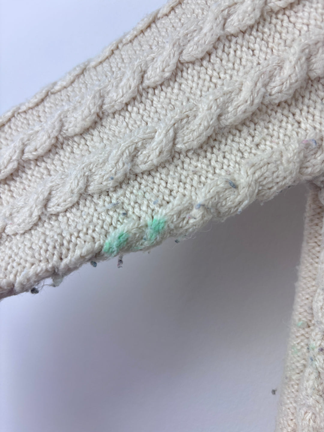 Nutmeg Cream Cable Knit with Collar and Flower Detail 2-3 Years-Jumpers-Second Snuggle Preloved