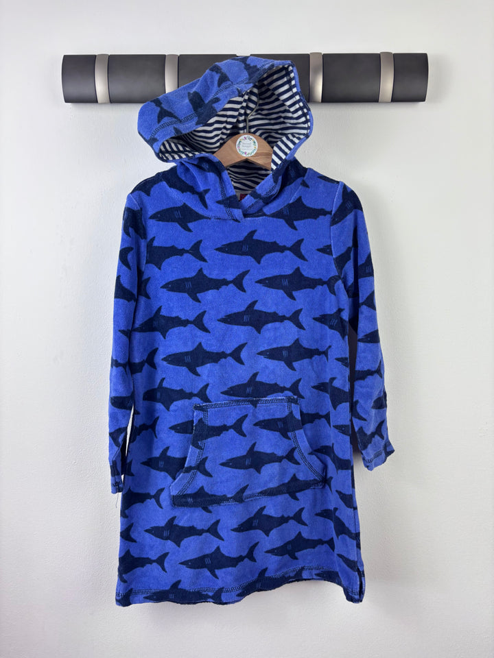 John Lewis Shark Print Hooded Towel Dress 7 Years-Swimming-Second Snuggle Preloved