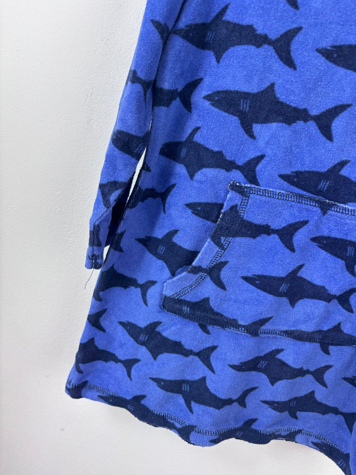 John Lewis Shark Print Hooded Towel Dress 7 Years-Swimming-Second Snuggle Preloved
