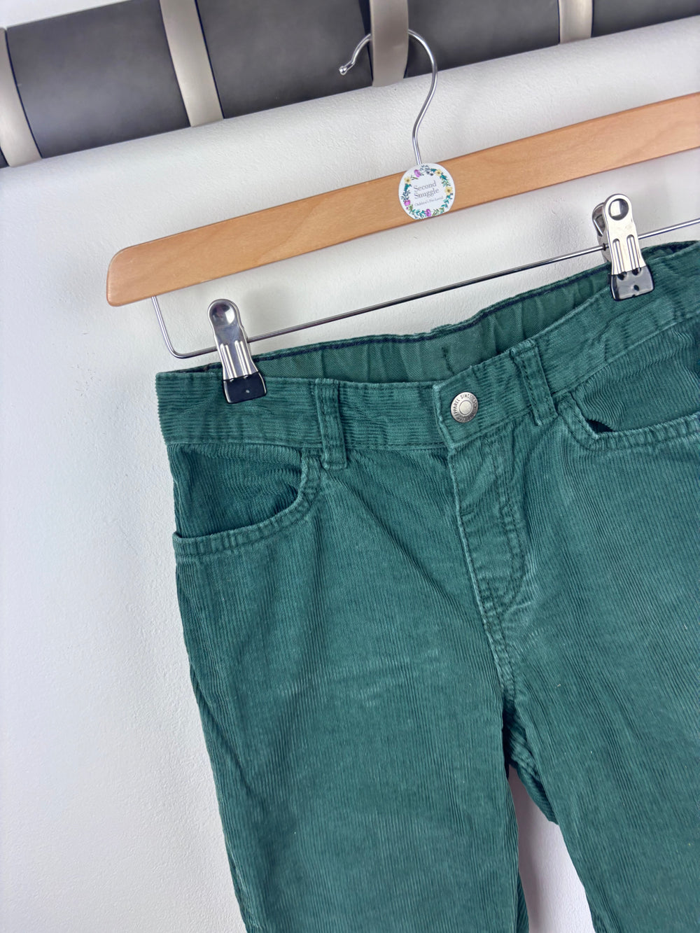H&M Slim Fit Green Cord Trousers 9-10 Years-Trousers-Second Snuggle Preloved
