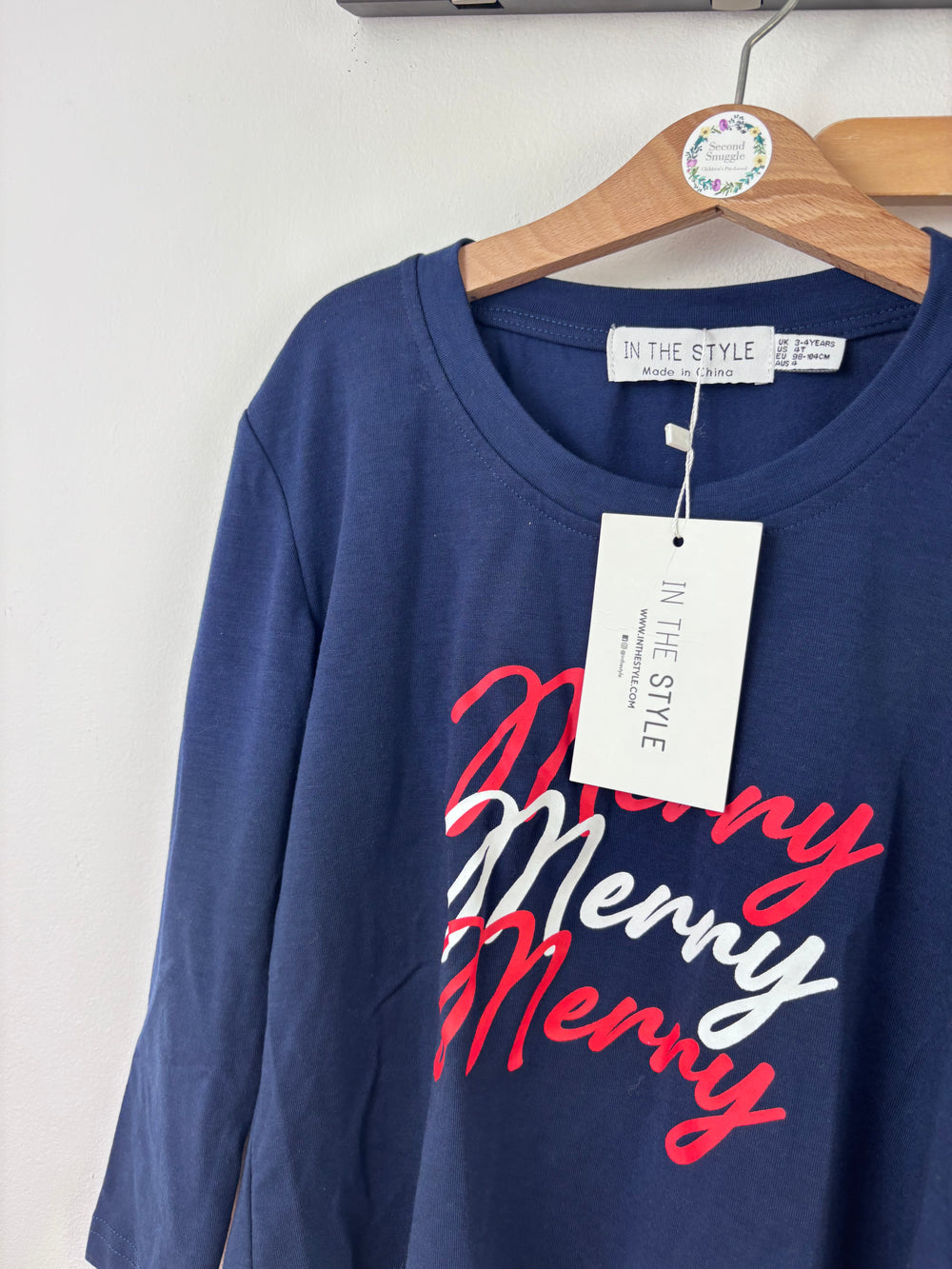 In The Style Merry Slogan Tartan Pyjamas Set 3-4 Years-Night Wear-Second Snuggle Preloved