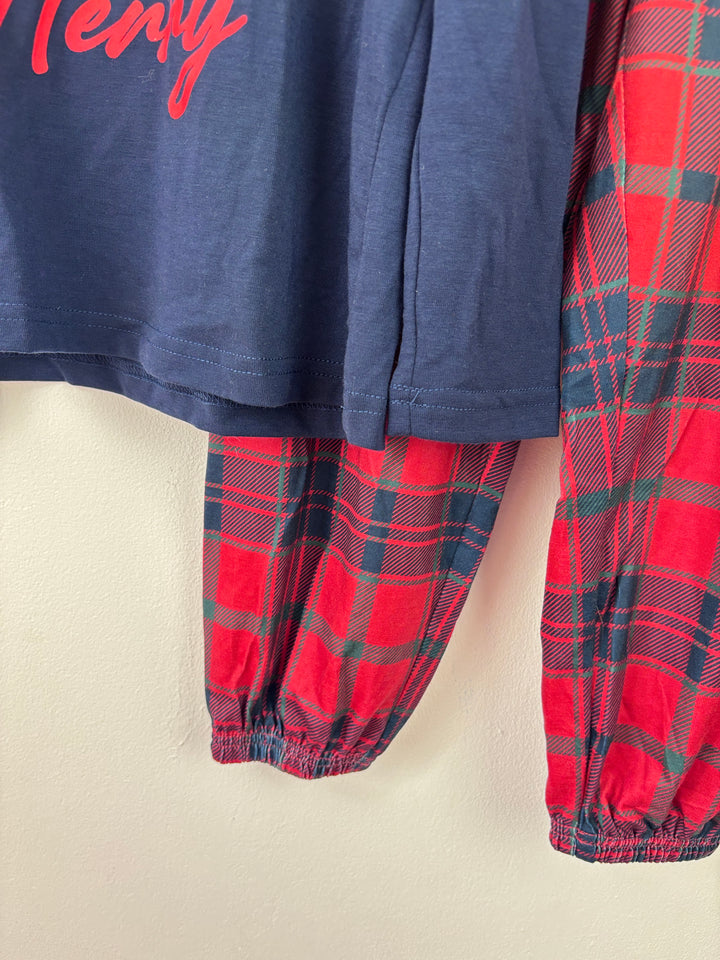 In The Style Merry Slogan Tartan Pyjamas Set 3-4 Years-Night Wear-Second Snuggle Preloved