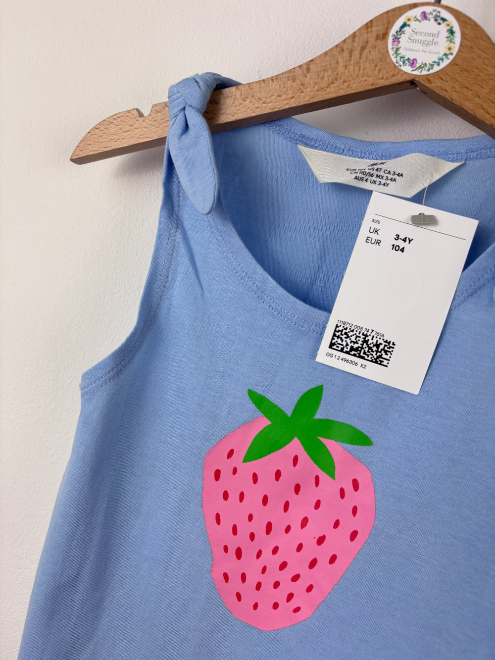 H&M Strawberry Top and Striped Shorts 3-4 Years-Sets-Second Snuggle Preloved