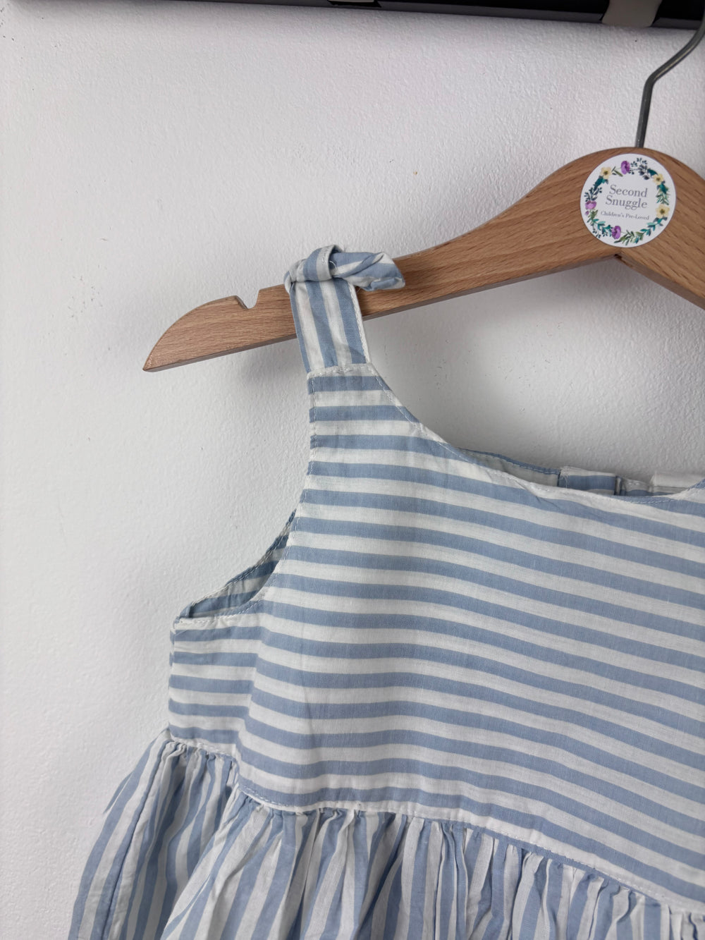 H&M Blue Striped Dress and Hat 3-4 Years-Dresses-Second Snuggle Preloved